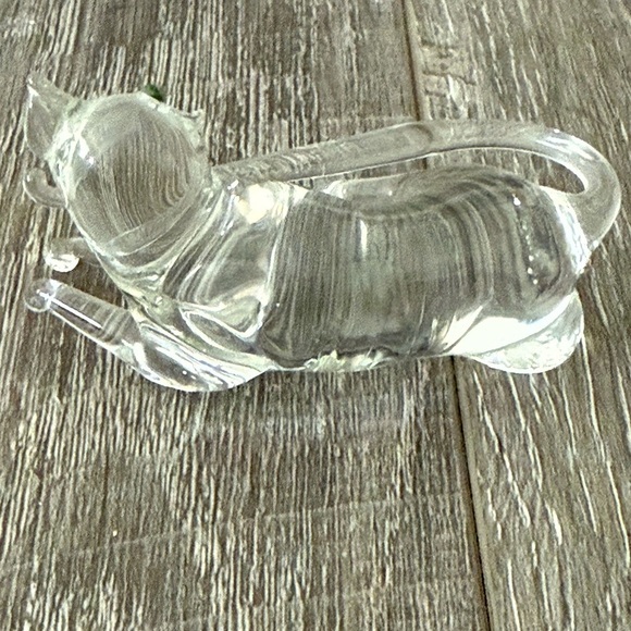 Villeroy & Boch crystal glass cat figurine, often used as a paperweight - Picture 3 of 4